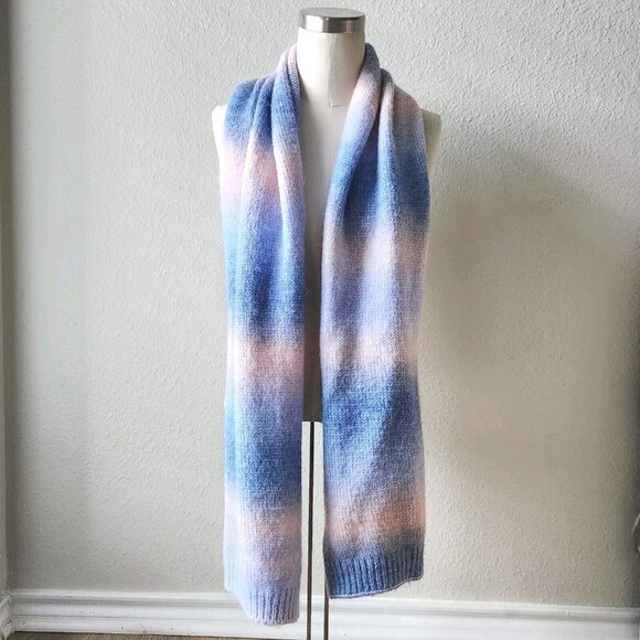 Juicy Couture Knitted Scarf Shawl Pastel Striped Acrylic OS 65"×12" - Picture 9 of 11